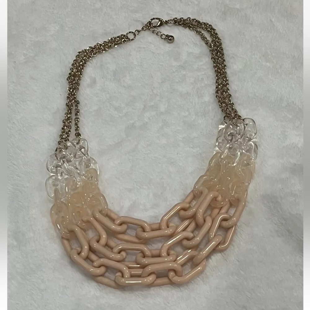 Gold tone Peach layered Ombré necklace